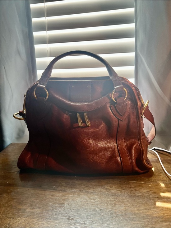Marc Jacobs Handbags - Marc Jacobs Burgundy Leather Satchel with Gold Hardware